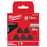 Milwaukee 49-25-2025 Triangle Sandpaper Variety Pack, 60, 80, 120, 180, 240 Grit, Silicon Carbide Ab