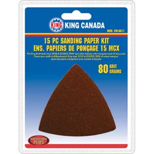 KING CANADA KW-4811 Sandpaper Kit, 80 Grit