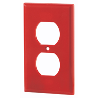 Eaton Wiring Devices 5132RD-BOX Receptacle Wallplate, 4-1/2 in L, 2-3/4 in W, 1 -Gang, Nylon, Red, H - 15 Pack