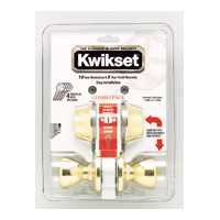 Kwikset 695T3CP6ALRCSK6 Knob Lockset, 3 Grade, Keyed Key, Polished Brass, 2-3/8 x 2-3/4 in Backset,