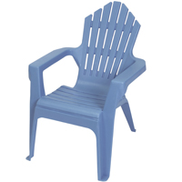 Gracious Living Kiddie Adirondack 11347-20PDQ Chair, Resin Seat, Resin Frame, Blue Heaven Frame