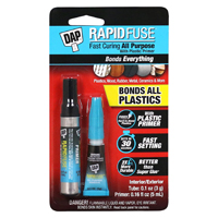 DAP RapidFuse 7079800171 Plastic Primer Kit, Liquid, Sharp, Clear, 0.1, 0.16 fl-oz Tube