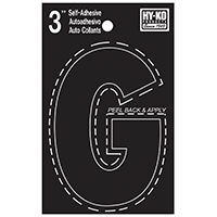 HY-KO 30400 Series 30417 Die-Cut Letter, Character: G, 3 in H Character, Black Character, Vinyl - 10 Pack