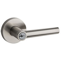 Kwikset Signature 156MIL RDT 15 Keyed Entry Lever, 4-5/32 in L Lever, Satin Nickel