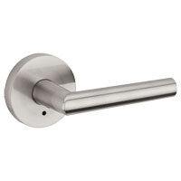 Kwikset Signature 155MIL RDT 15 Privacy Bed/Bath Lever, 4-5/32 in L Lever, Satin Nickel