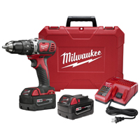 Milwaukee 2607-22 Hammer Drill/Driver Kit, Battery Included, 18 V, 3 Ah, 1/2 in Chuck, Keyless Chuck