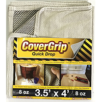 CoverGrip 35408 Drop Cloth, 4 ft L, 3-1/2 ft W, Rubber