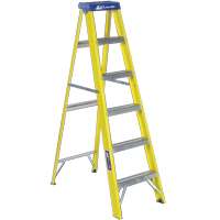 Louisville FS2006 Step Ladder, 124 in Max Reach H, 5-Step, 250 lb, Type I Duty Rating, 3 in D Step,
