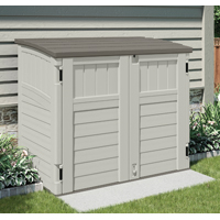 Suncast Stow-Away BMS2500 Storage Shed, 34 cu-ft Capacity, 4 ft 5 in W, 2 ft 8-1/4 in D, 3 ft 9-1/2