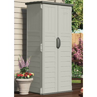 Suncast BMS1250 Storage Shed, 22 cu-ft Capacity, 2 ft 8-1/4 in W, 2 ft 1-1/2 in D, 6 ft H, Resin, St