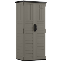 Suncast BMS1250SB Vertical Shed, 22 cu-ft Capacity, 2 ft 8-1/4 in W, 2 ft 1-1/2 in D, 6 ft H, Resin,