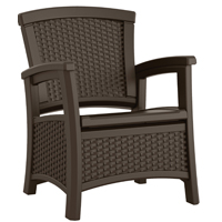 Suncast BMCC1800 Elements Club Chair with Storage, 26 in W, 29-3/4 in D, 35-1/2 in H, Resin Frame, J