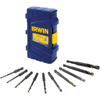 IRWIN 1881324 Drill Bit Set, 10-Piece, Steel, Black Oxide
