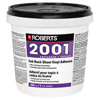 ROBERTS 2001RB001 Vinyl Adhesive, Paste, Beige, 1 qt Pail