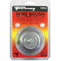 Forney 72731 Wire Cup Brush, 3 in Dia, 0.012 in Dia Bristle