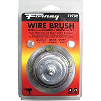 Forney 72732 Wire Cup Brush, 3 in Dia, 0.008 in Dia Bristle