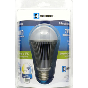 Endurance LGP-UL001-7-END LED Bulb, General Purpose, A19 Lamp, E26 Lamp Base, 300 K Color Temp