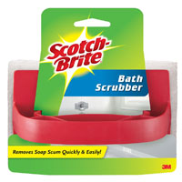 Scotch-Brite 7723 Bath Scrubber, 6 in L, 4 in W, Brown