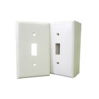 EATON 2134W-JP Wallplate, 4-1/2 in L, 2-3/4 in W, 1 -Gang, Thermoset, White, High-Gloss