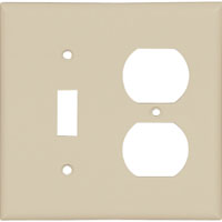 Eaton Wiring Devices 2138V-BOX Combination Wallplate, 4-1/2 in L, 4-9/16 in W, 2 -Gang, Thermoset, I - 10 Pack