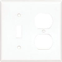 Eaton Cooper Wiring 2138W-BOX Combination Wallplate, 4-1/2 in L, 4.56 in W, 2 -Gang, Thermoset, Whit - 10 Pack