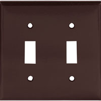 Eaton Wiring Devices 2139B-BOX Wallplate, 4-1/2 in L, 4-9/16 in W, 2 -Gang, Thermoset, Brown, High-G - 10 Pack