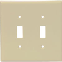 Eaton Wiring Devices 2139V-BOX Wallplate, 4-1/2 in L, 4-9/16 in W, 2 -Gang, Thermoset, Ivory, High-G - 10 Pack