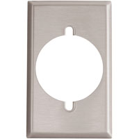 EATON 93221-BOX Power Outlet Wallplate, 5-1/4 in L, 3-3/4 in W, 1 -Gang, Stainless Steel, Brushed Sa