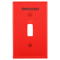 EATON EM5134RD-BOX Switch Wallplate, 4-1/2 in L, 2-3/4 in W, 1 -Gang, Nylon, Red, High-Gloss - 15 Pack