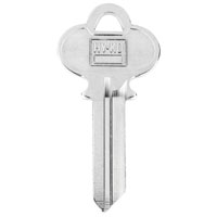 HY-KO 11010EL1 Key Blank, Brass, Nickel-Plated, For: Elgin EL1 Locks - 10 Pack
