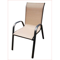 Seasonal Trends 50601 Sling Stack Chair 2 tone Tan, 21.65 in W, 27 in D, 35.82 in H, Polyester, 2 To