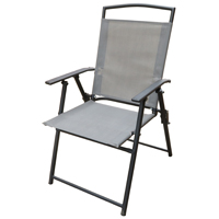 Seasonal Trends 50606 Folding Arm Chair, 25.29 in W, 25 in D, 35.43 in H, Polyester, Grey, Powder Co - 2 Pack