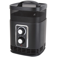 PowerZone PTC-156 360 deg Ceramic PTC Heater, 12.5 A, 120 V, 750/1500 W, 1500 W Heating, Black