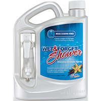 WET & FORGET 801064 Shower Cleaner, 64 oz Bottle, Liquid, Soft Vanilla, Pale Yellow
