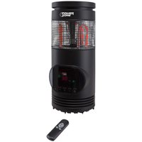 PowerZone HT1167 360 deg Infrared Quartz Tower Heater with Remote Control, 12.5 A, 120 V, ECO/1000/1