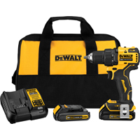 DeWALT 20V MAX ATOMIC Series DCD708C2 Compact Drill/Driver Kit, Battery Included, 20 V, 1.5 Ah, 1/2