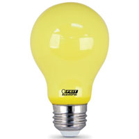 Feit Electric A19/BUG/LED LED Yellow Bug Light, General Purpose, A19 Lamp, E26 Lamp Base, Yellow