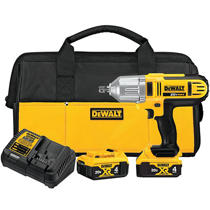 DeWALT DCF889M2 Impact Wrench Kit, Battery Included, 20 V, 4 Ah, 1/2 in Drive, Square Drive, 0 to 23