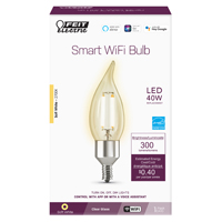 Feit Electric CFC40/927CA/FIL/AG Smart Bulb, 3.3 W, Wi-Fi Connectivity: Yes, Voice Control, E12 Cand - 4 Pack