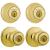 Kwikset 695P3CP6ALRCSK6 Knob Lockset, 3 Grade, Keyed Key, Polished Brass, 2-3/8 x 2-3/4 in Backset, 