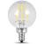 Feit Electric BPG1640/927CA/FIL/2 LED Lamp, Globe, G16-1/2 Lamp, 40 W Equivalent, E12 Lamp Base, Dim
