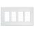Eaton Wiring Devices Aspire 9524SG Wallplate, 8-1/2 in L, 4-7/8 in W, 4 -Gang, Polycarbonate, Silver