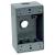 TEDDICO/BWF 1753-1 Outlet Box, 1 -Gang, 3 -Knockout, 3-3/4 in Knockout, Metal, Gray, Powder-Coated