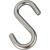 ProSource LR380 S-Hook, 158 lb Working Load, 19/64 in Dia Wire, Stainless Steel, Stainless Steel - 10 Pack