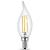 Feit Electric BPCFC40/927CA/FIL/2 LED Bulb, Decorative, Flame Tip Lamp, 40 W Equivalent, E26 Lamp Ba