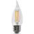 Feit Electric BPCFC40950CAFIL/2/RP LED Bulb, Decorative, Flame Tip Lamp, 40 W Equivalent, E12 Lamp B