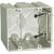 SLIDERBOX SB-2 Electrical Box, 2 -Gang, 4 -Outlet, 2 -Knockout, 1/2 in Knockout, Polycarbonate, Beig