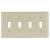 EATON 2154LA-BOX Switch Wallplate, 4-1/2 in L, 8.19 in W, 4 -Gang, Thermoset, Light Almond