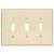 EATON PJ3LA Switch Wallplate, 4.87 in L, 6-3/4 in W, 3 -Gang, Polycarbonate, Light Almond, High-Glos