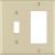 Leviton 80405-I Combination Wallplate, 4-1/2 in L, 4.56 in W, 2 -Gang, Thermoset Plastic, Ivory, Smo